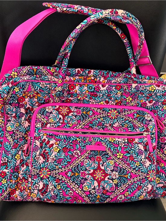 Vera Bradley Handbags - Vera Bradley Hot Pink iconic kaleidoscope rosettes weekender bag